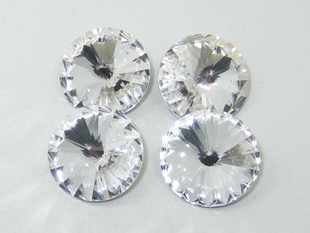 14mm CRYSTAL 4pcs. RIVOLI POINTED BACK European Rhinestones